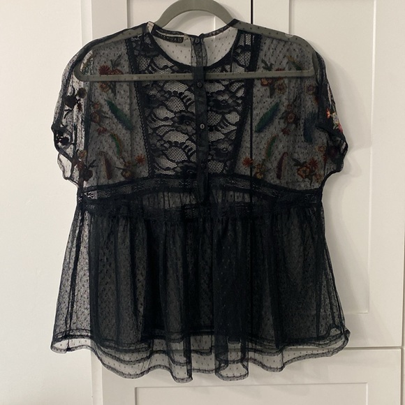Zara sheer embroidered top - Picture 4 of 5